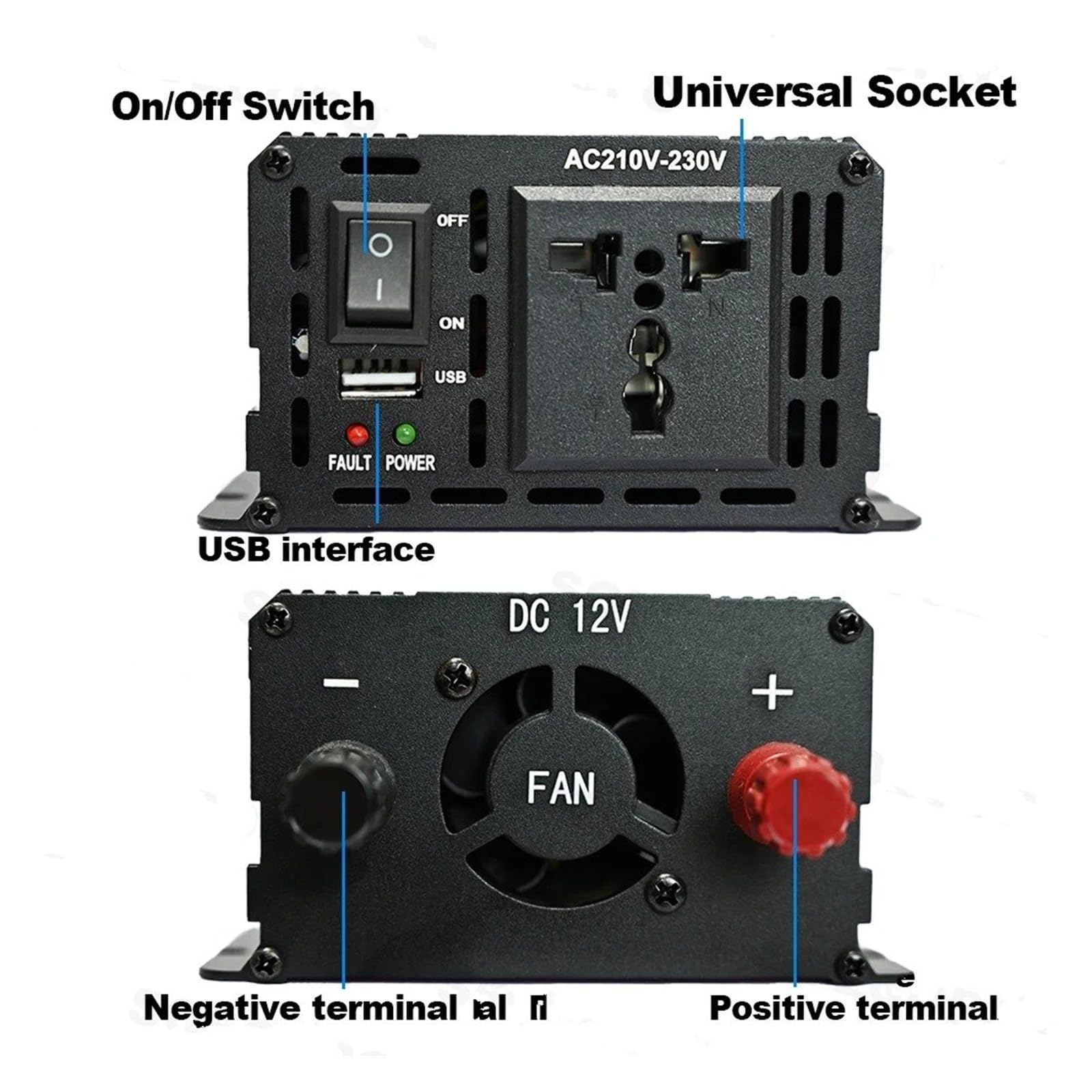 Convertidor Adaptador Kit Inversor 7000W 12V 110V220V 300W Panel Solar 100A Controlador Y Cargador Batería para Cobertizo/Iluminación/Camping Fácil Instalación inversor