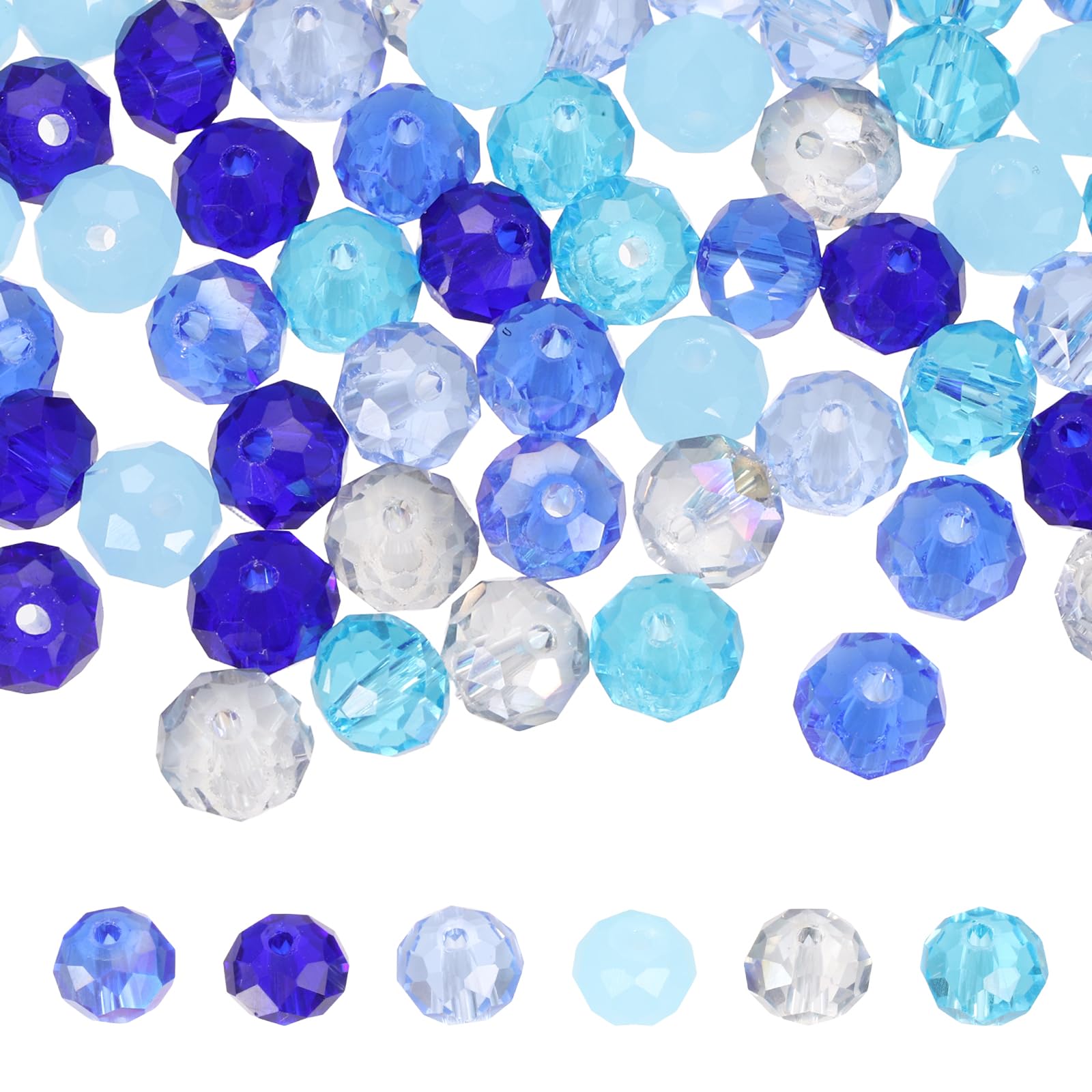 Perles de verre à facettes pour bracelets d'été faits maison