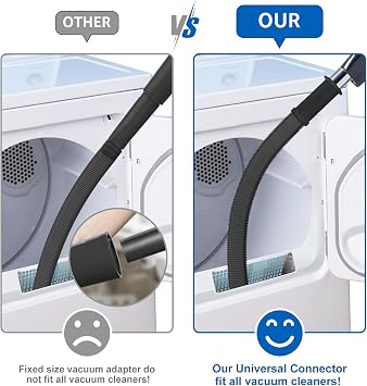 Sealegend Dryer Vent Cleaner Kit, Universal Vacuum Hose Attachment Black