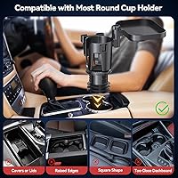 Vista 7 de KDD Expansor de portavasos para automóvil, adaptador de portavasos 3 en 1 con base ajustable, soporte para teléfono desmontable y bandeja