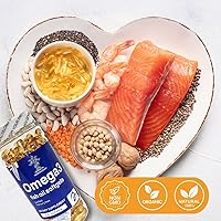 Vista 3 de Aceite de pescado 1000 mg Softgels, 300 mg Omega 3 Suplementos, 200 cápsulas blandas, suministro de 100 días