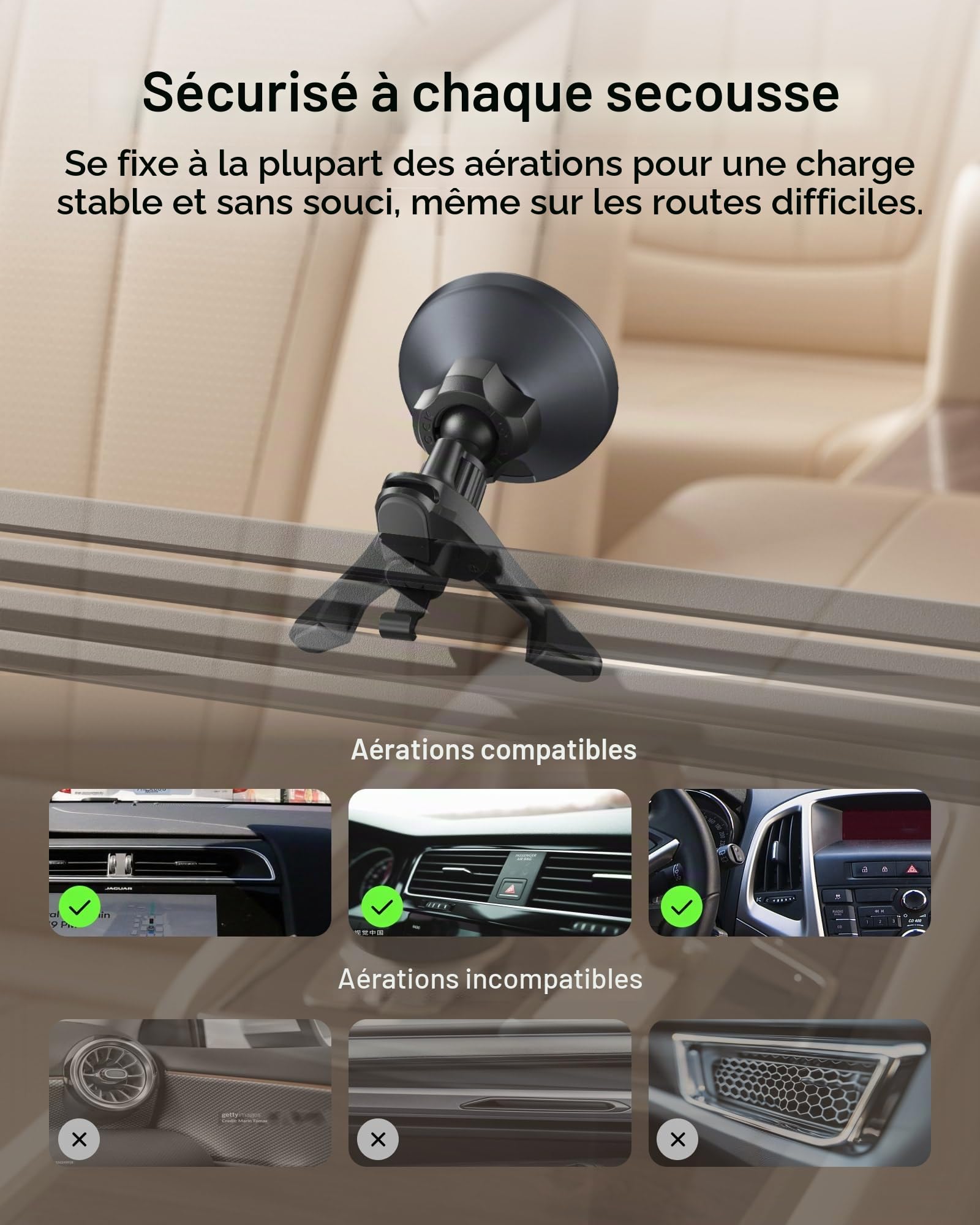 Belkin Chargeur de Voiture sans Fil, Support d'aération de Voiture magnétique avec câble USB C 1M, Chargeur Rapide Compatible MagSafe Qi2 pour iPhone 17, Galaxy S25, Pixel 10 et Plus - Accessoires de