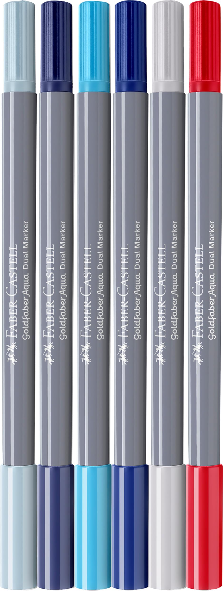 Faber-Castell Goldfaber Aqua 164519 Dual Marker, Sea, with Brush Tip and Fineliner Tip, Pack of 6 - Image 3