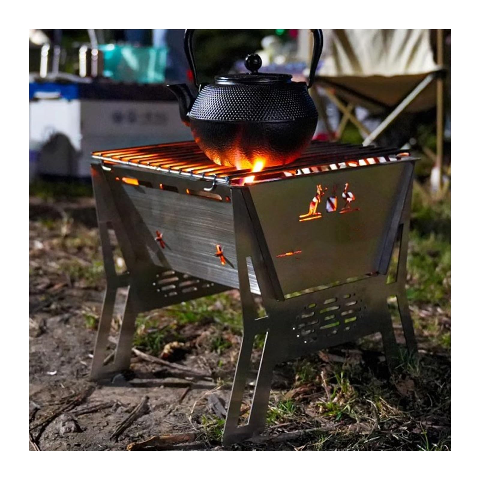 Griglia da Tavolo Porta Barbecue Domestico Fornello for all'aperto Attrezzatura da Campeggio Pieghevole Portatile Piccolo