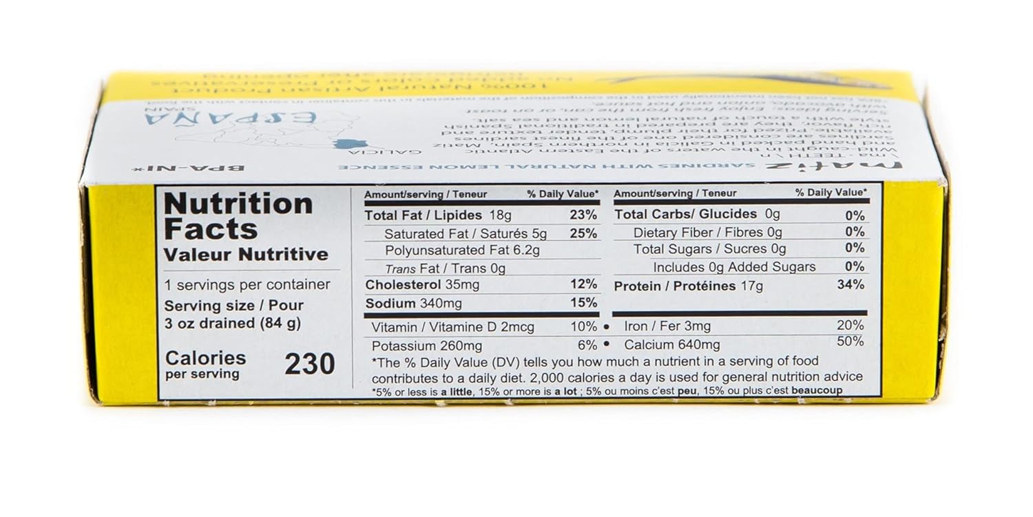 Matiz España Wild Caught Sardines with Natural Lemon Essence (4.2 oz.) Keto and Paleo Friendly (4.2 Ounce (Pack of 5))