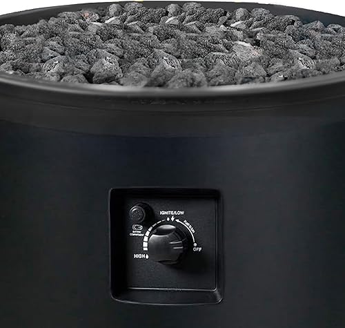Miniatura 8 de Four Seasons - Chimenea de gas de propano para exteriores, para patios, 23 pulgadas, color negro, redondo