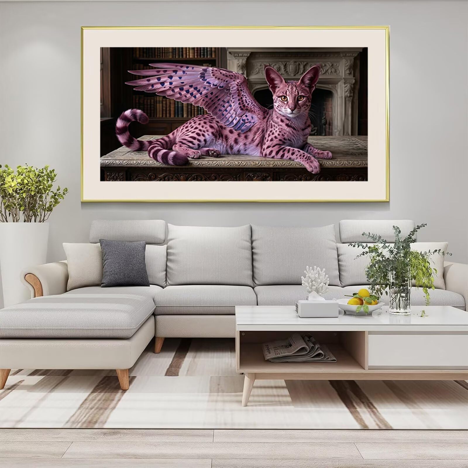 Diamond Painting Tier Diamond Painting Erwachsene XXL Katze, 5D Full Runder Drill Diamanten Malen Nach Zahlen, DIY Set Mosaik Bastelset Kreativ Set für Erwachsene Home Decor Wanddeko 100x200cm,Cod-937