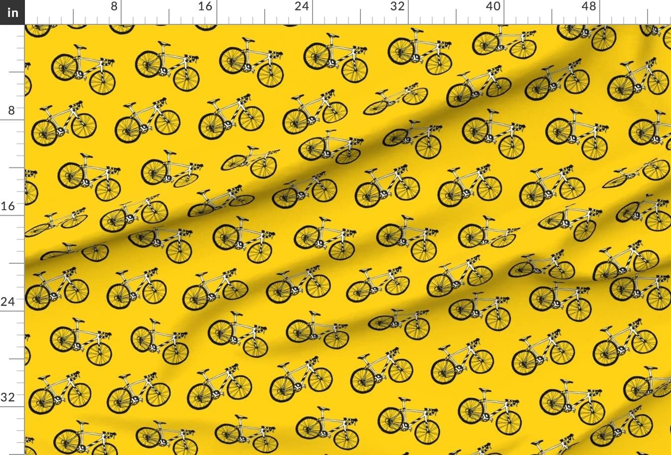 Spoonflower Fabric - De Bicycles Black White Yellow Bright Summer Bicycle Sports Bike Printed on Minky Fabric by The Yard - Sewing Baby Blankets Quilt Backing Plush