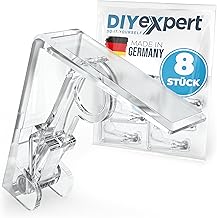 Transparent Tablecloth Clips, Made in Germany, Pack of 8, Sturdy Tablecloth Clips for Thick Tables up to 45 mm, Weatherproof & Non-Slip, Table Clips for Garden, Balcony & Indoor Use
