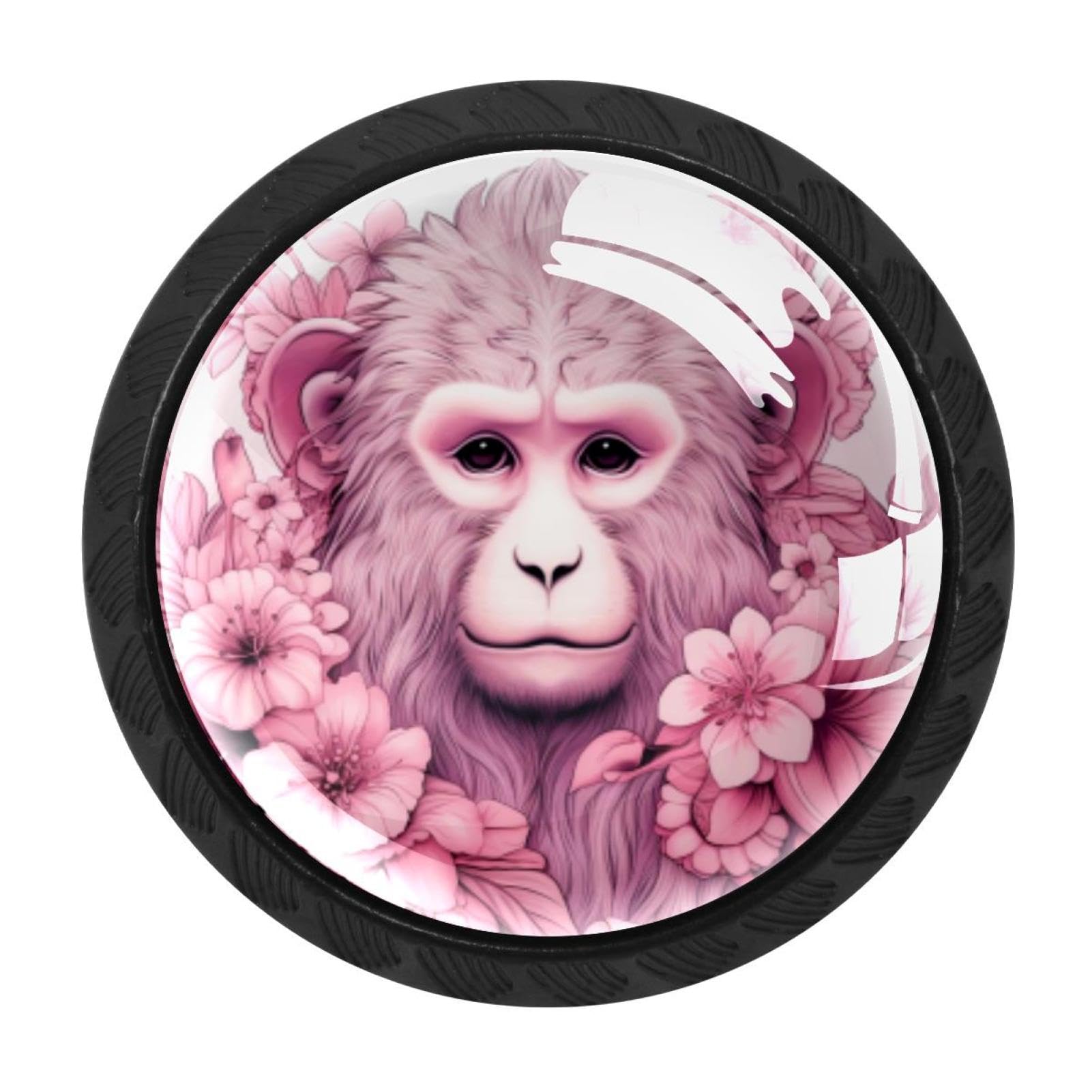 Chenzzzz Multicolored 03 4 Pack Pink Monkey Orangutan Drawer Knob Cabinet Hardware