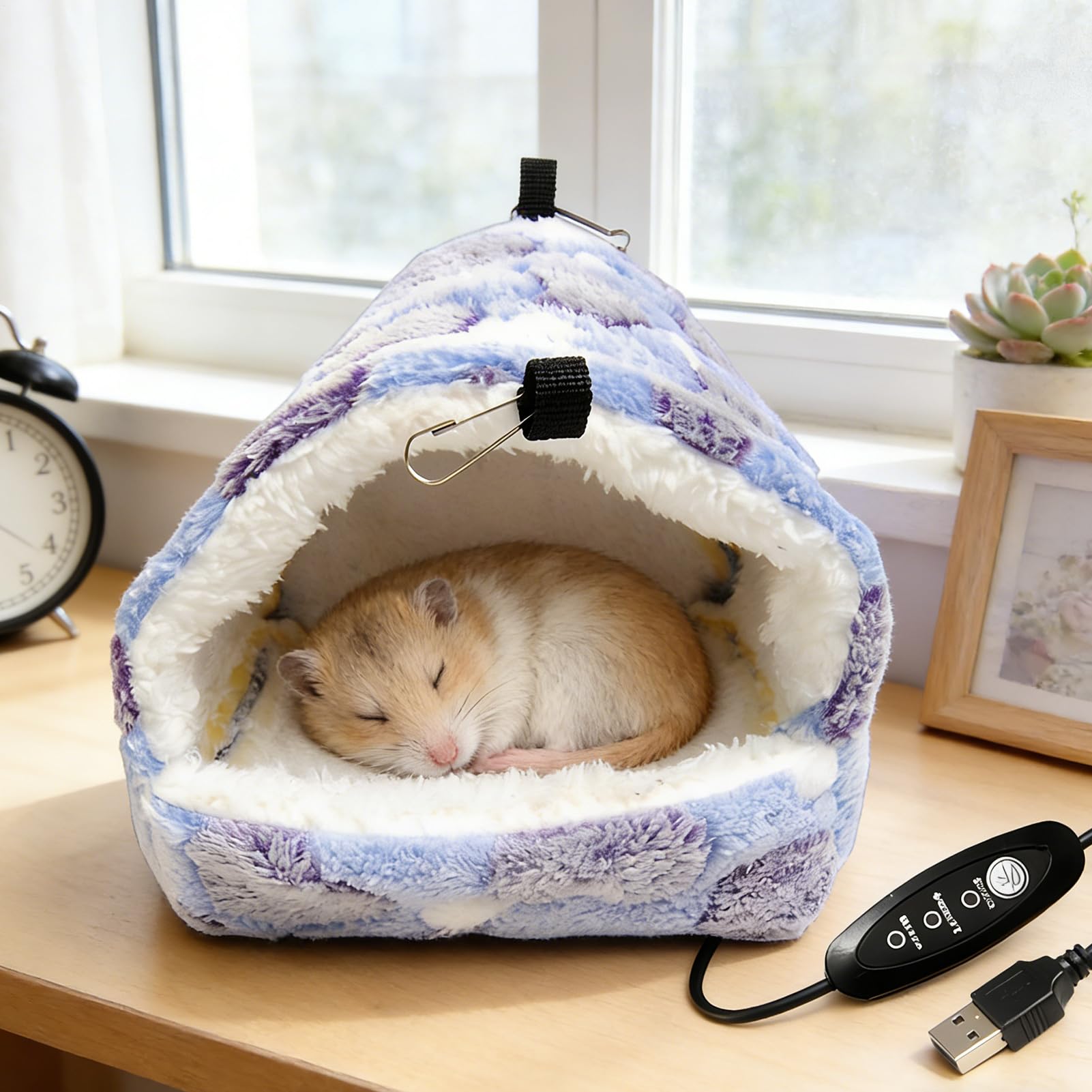 Cama caliente con calefacción USB y peluche para el sueño de los animales – Cama calefactora para pájaros | para loros, periquitos, inseparables, canarios, poner huevos, cría y descanso