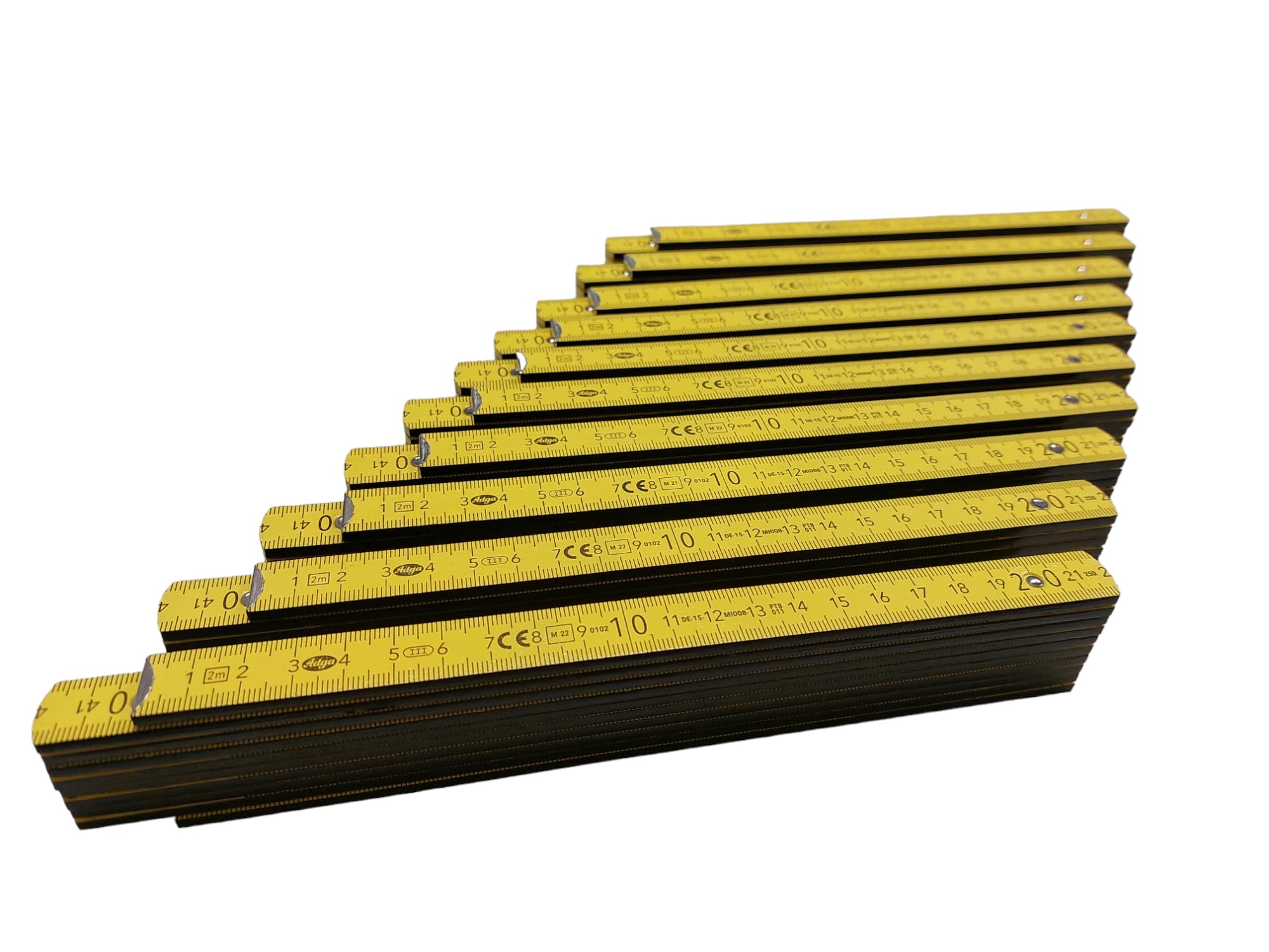 10x ADGA Qualitäts Zollstock 2m Zollstock Meterstab Holz Multimix Gemischt
