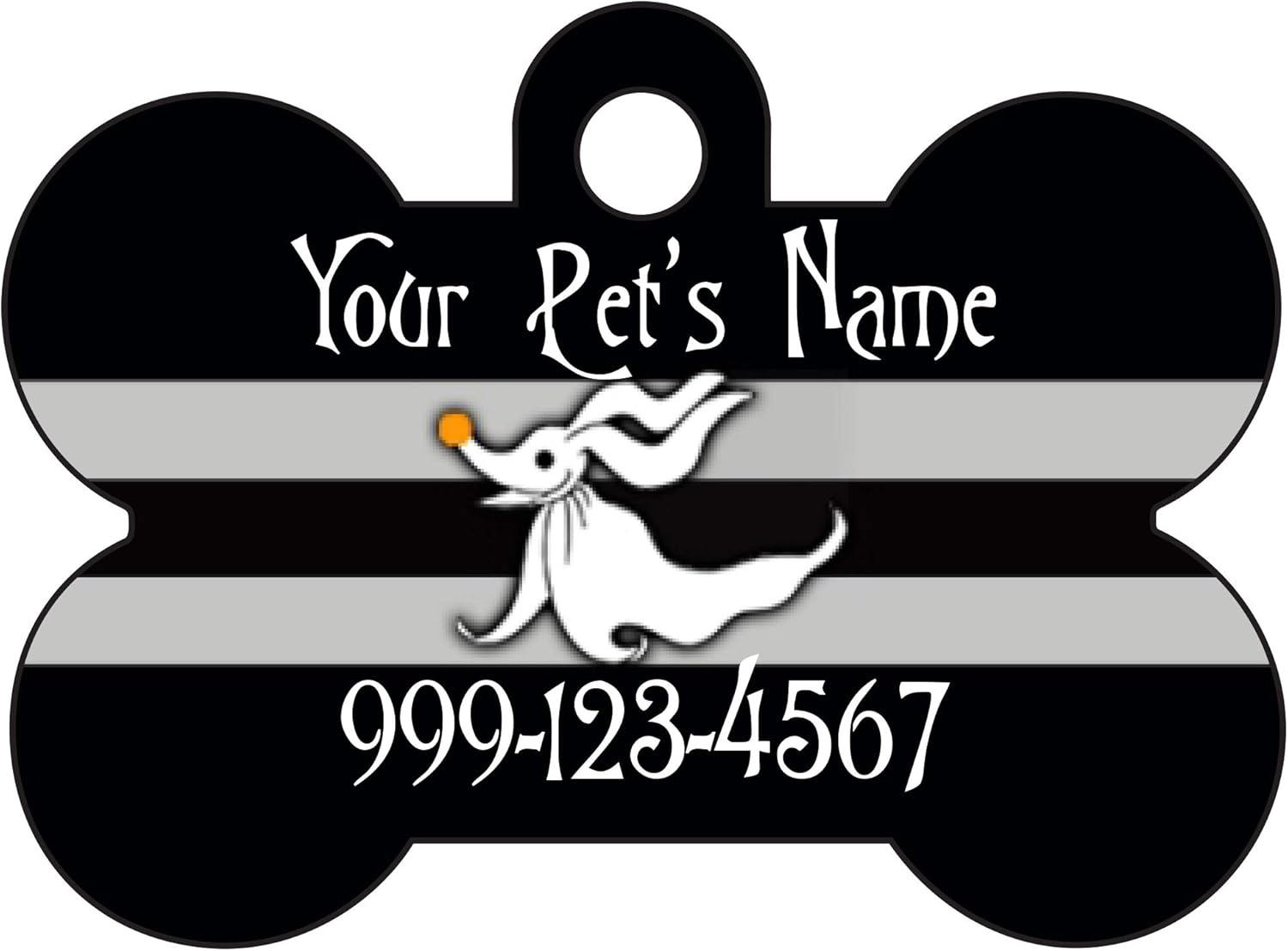 Nightmare Before Christmas Zero Custom Pet Id Dog Tag Personalized for Your Pet (Black) : Pet Supplies