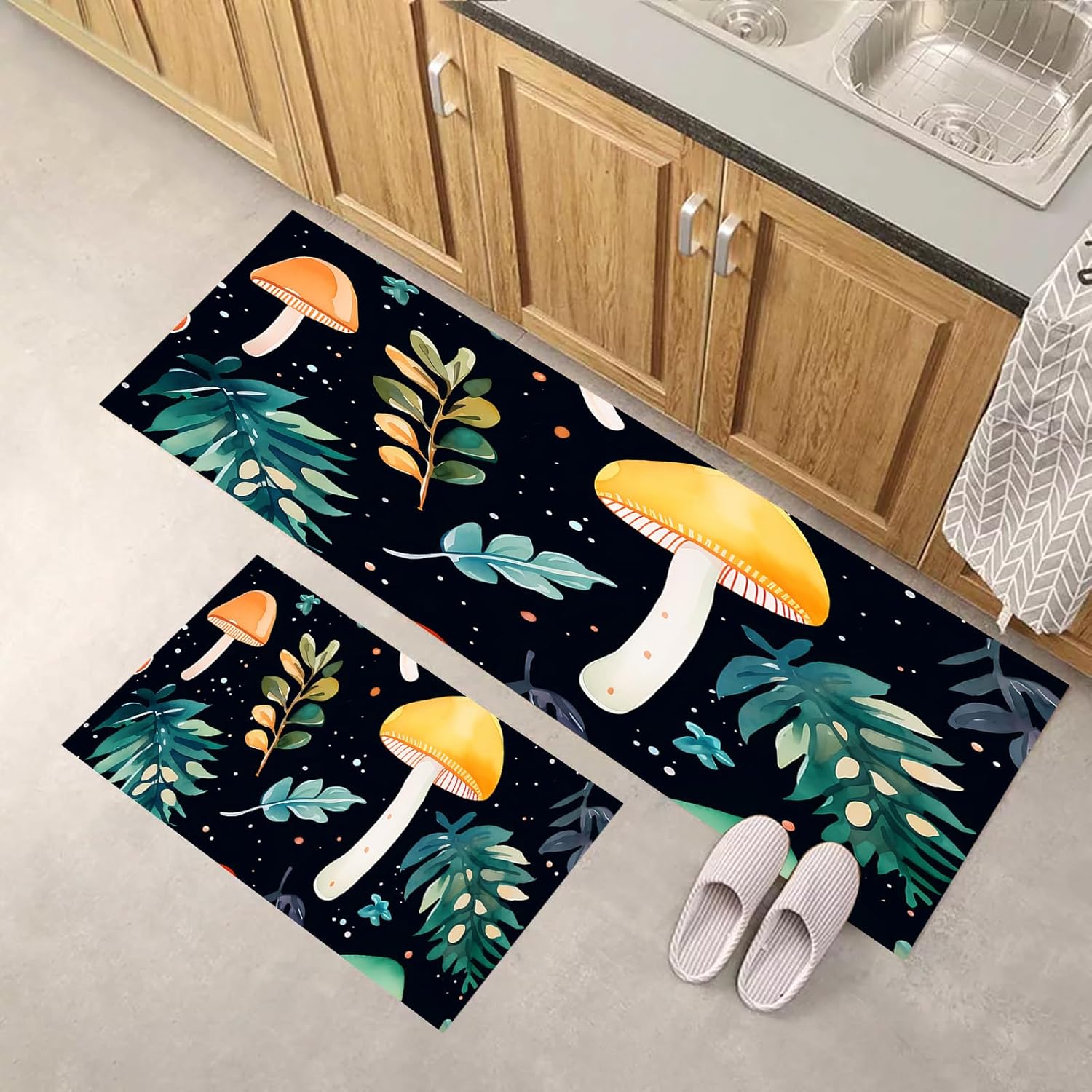 SUICRA Aesthetics Mushroom Plant Kitchen Mat Cushioned