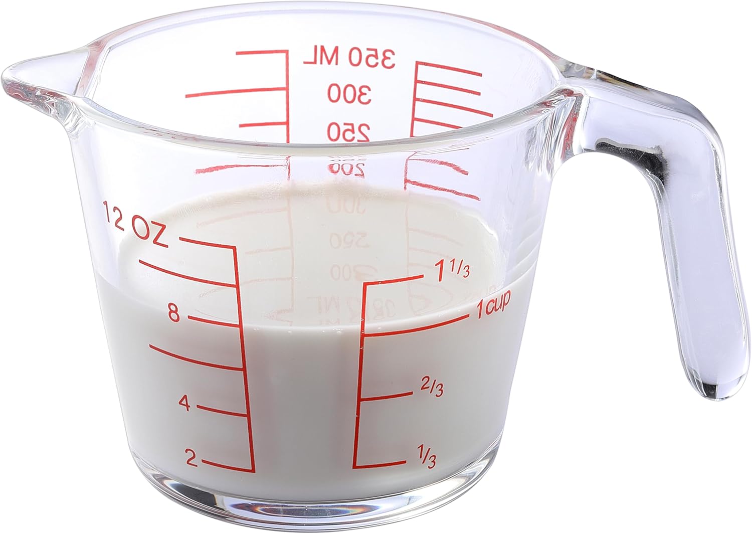 Vaso medidor de vidrio de 350 ml para cocina