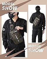 Vista 32 de Mochila cruzada pequeña negra para hombre y mujer, H-Negro, S, Moda