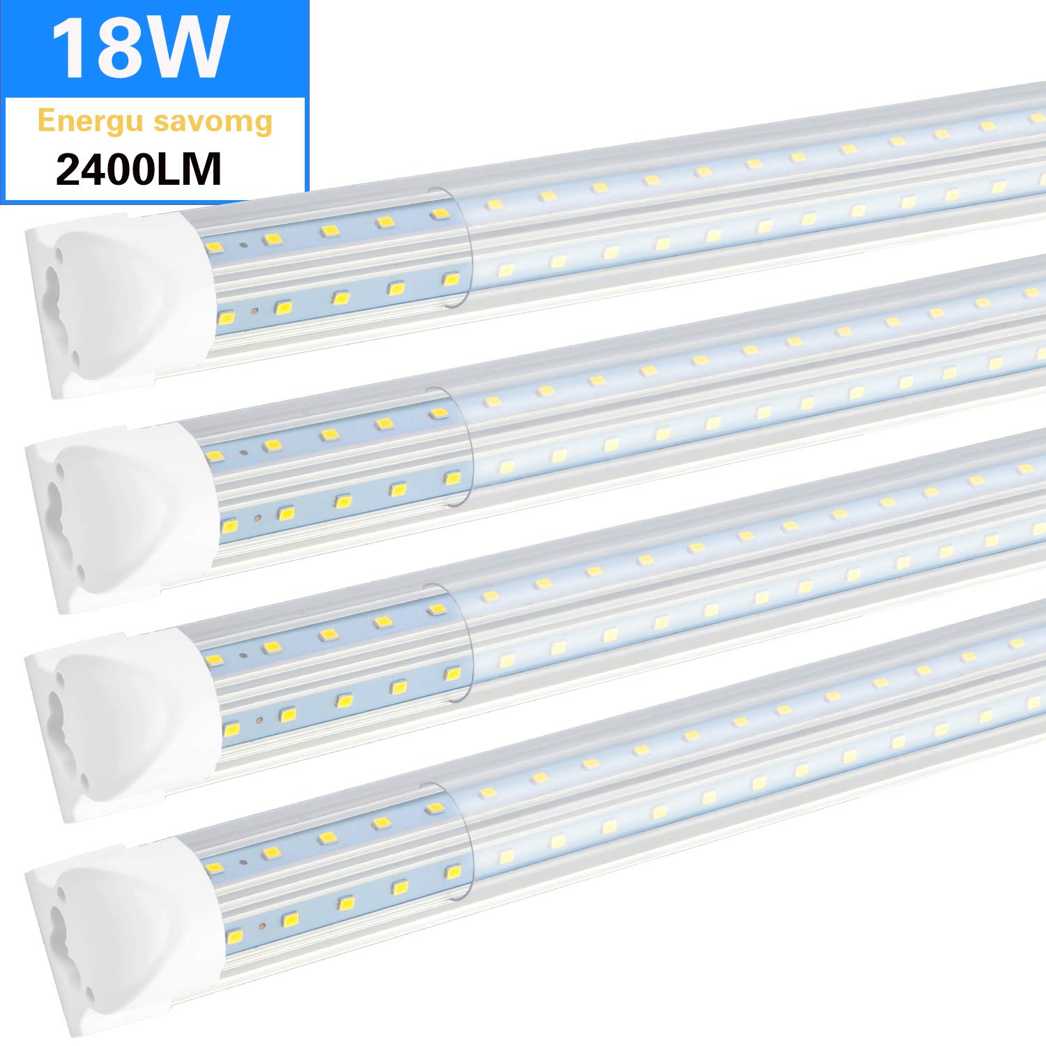 Buy 2FT LED Tube Light Fixture 18W 2080LM, 5000K Daylight, T8