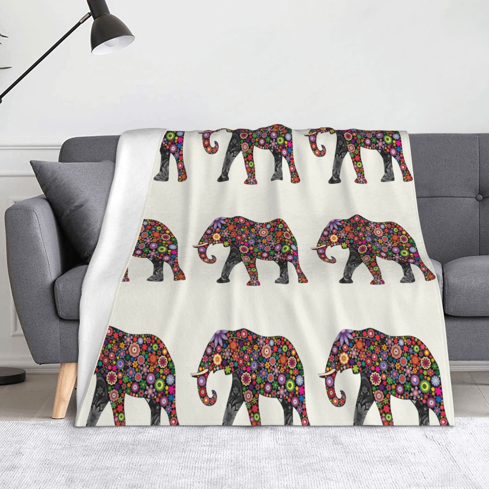 Couverture flanelle éléphant Joyerful, le plaid idéal pour le camping et vos voyages