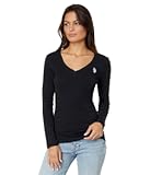 Juniors' Ribbed V-Neck T-Shirt