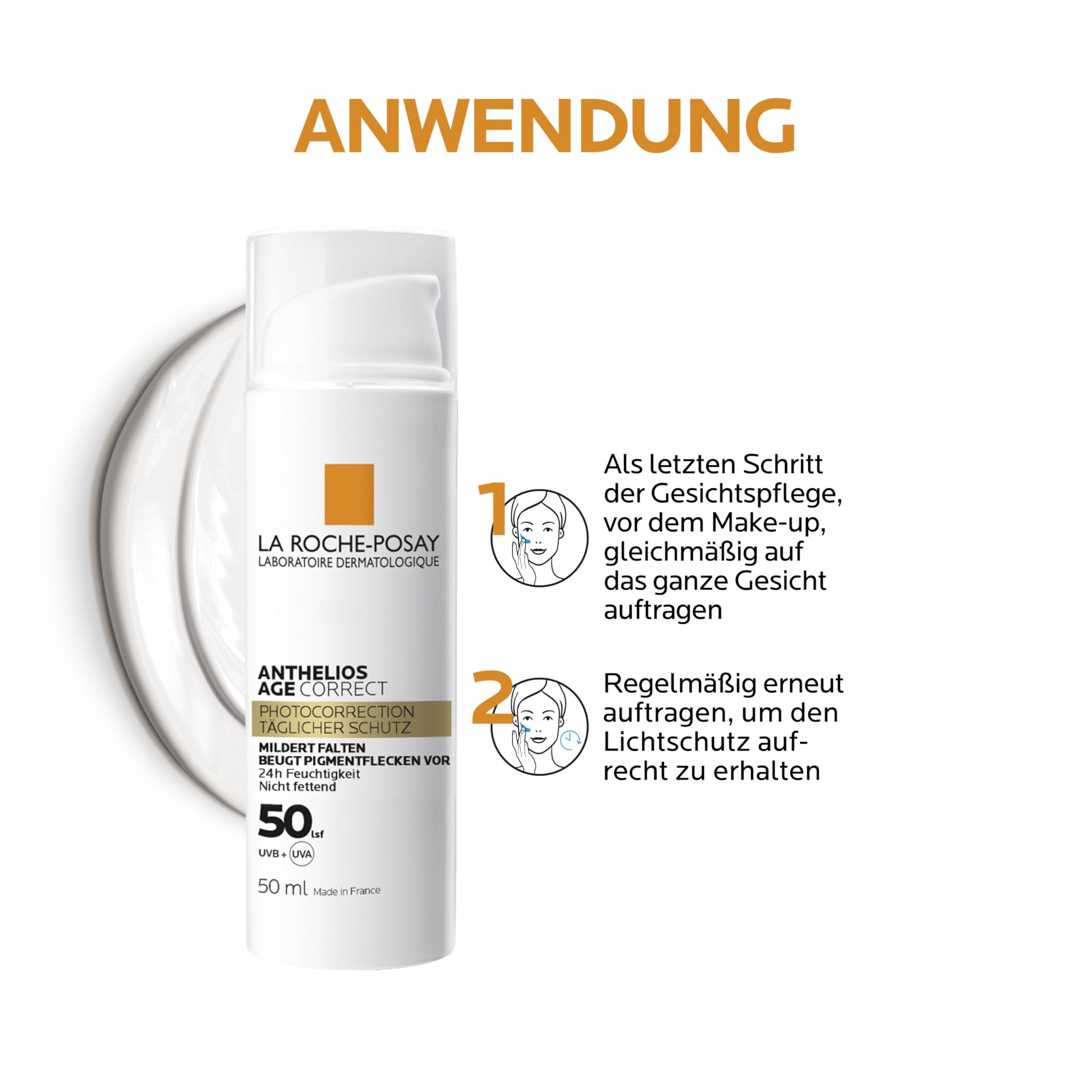 La Roche Posay Anthelios Age Correct, Feuchtigkeitsspendende Anti-Age Tagescreme mit LSF50 für re... Ansicht 7