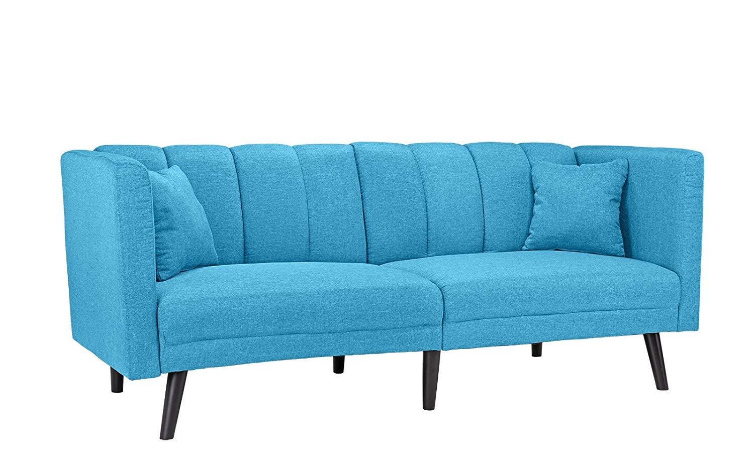 Buy Blue Futon Sleeper Sofa Bed Couch, Convertible Futon Splitback Sofa Loveseat, Modern (Futon