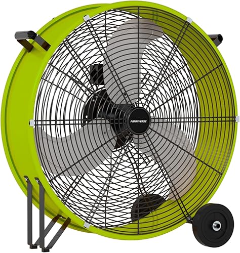 Miniatura 11 de Ventilador de tambor de piso industrial de 24 pulgadas serie Pro – Ventilador de tambor de metal de alta velocidad con mango para comercial,