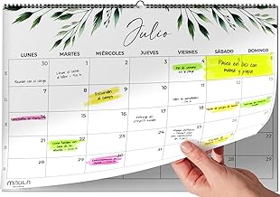 Calendrier mural 2026 A4 - Planificateur mensuel de juillet 2025 à décembre 2026 - Idéal pour la maison, le bureau, l'école - Vue mensuelle Calendrier familial, travail, vacances, organisation