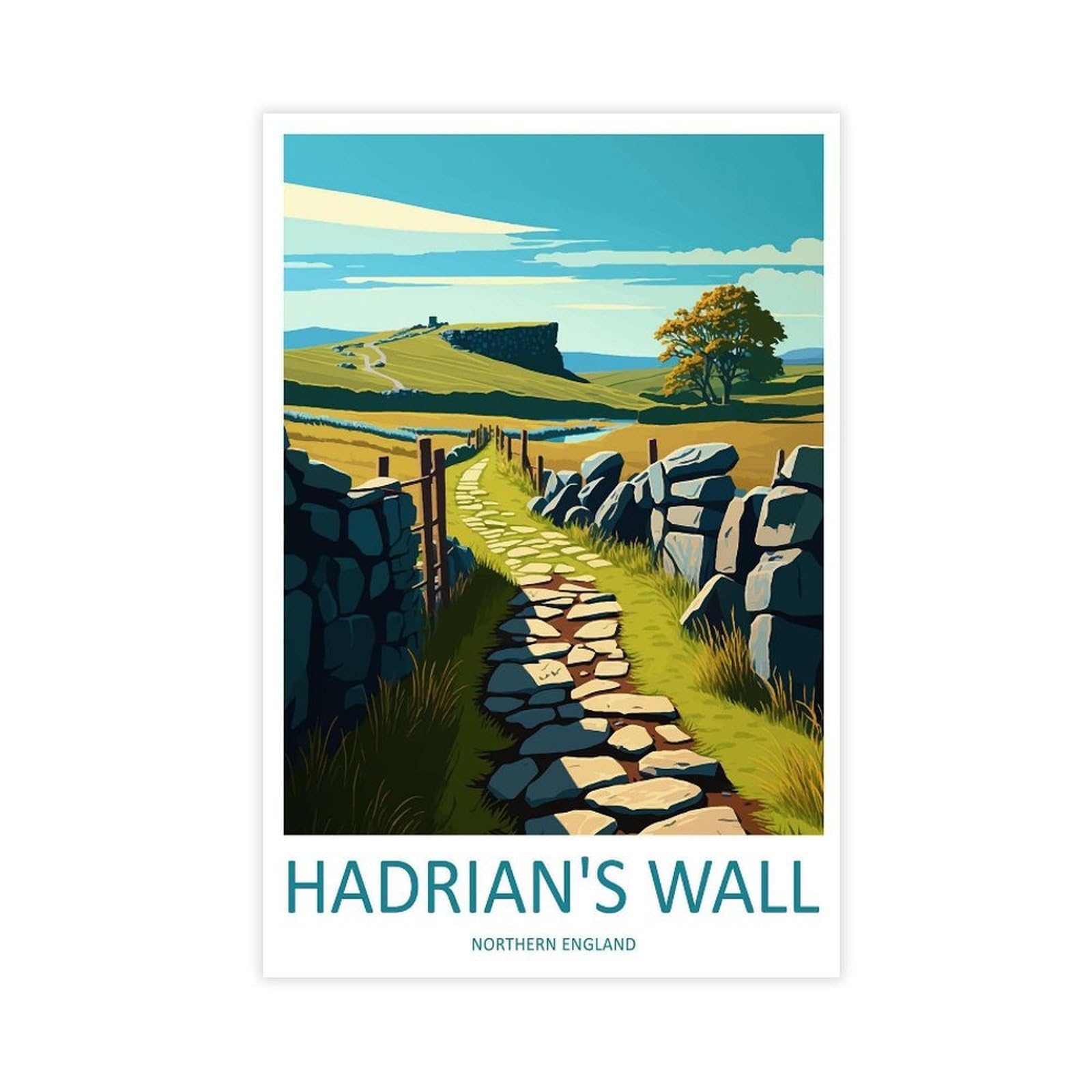 QOGDAF Hadrian's Wall Canvas Poster Bedroom Decor Landscape Office Room Decor Gift 16x24inch(40x60cm)