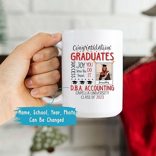 Vista 44 de And So The Adventure Begins - Taza de graduación personalizada, taza de graduación personalizada con nombre, regalos de graduación, taza de clase