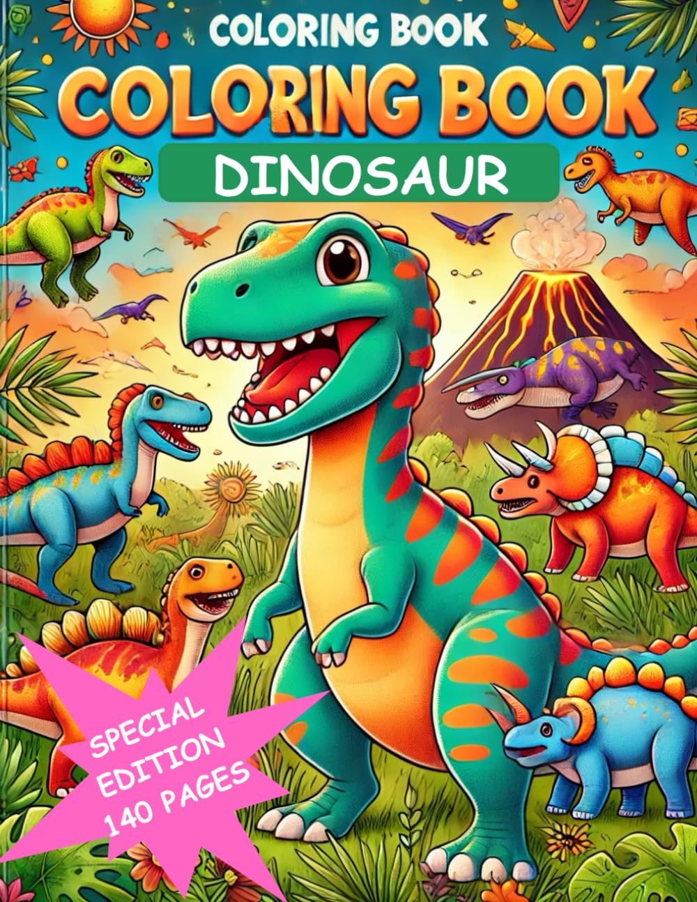 COLORING BOOK Dinosaur - special edition: Discover the world of dinosaurs and prehistoric animals through creative coloring