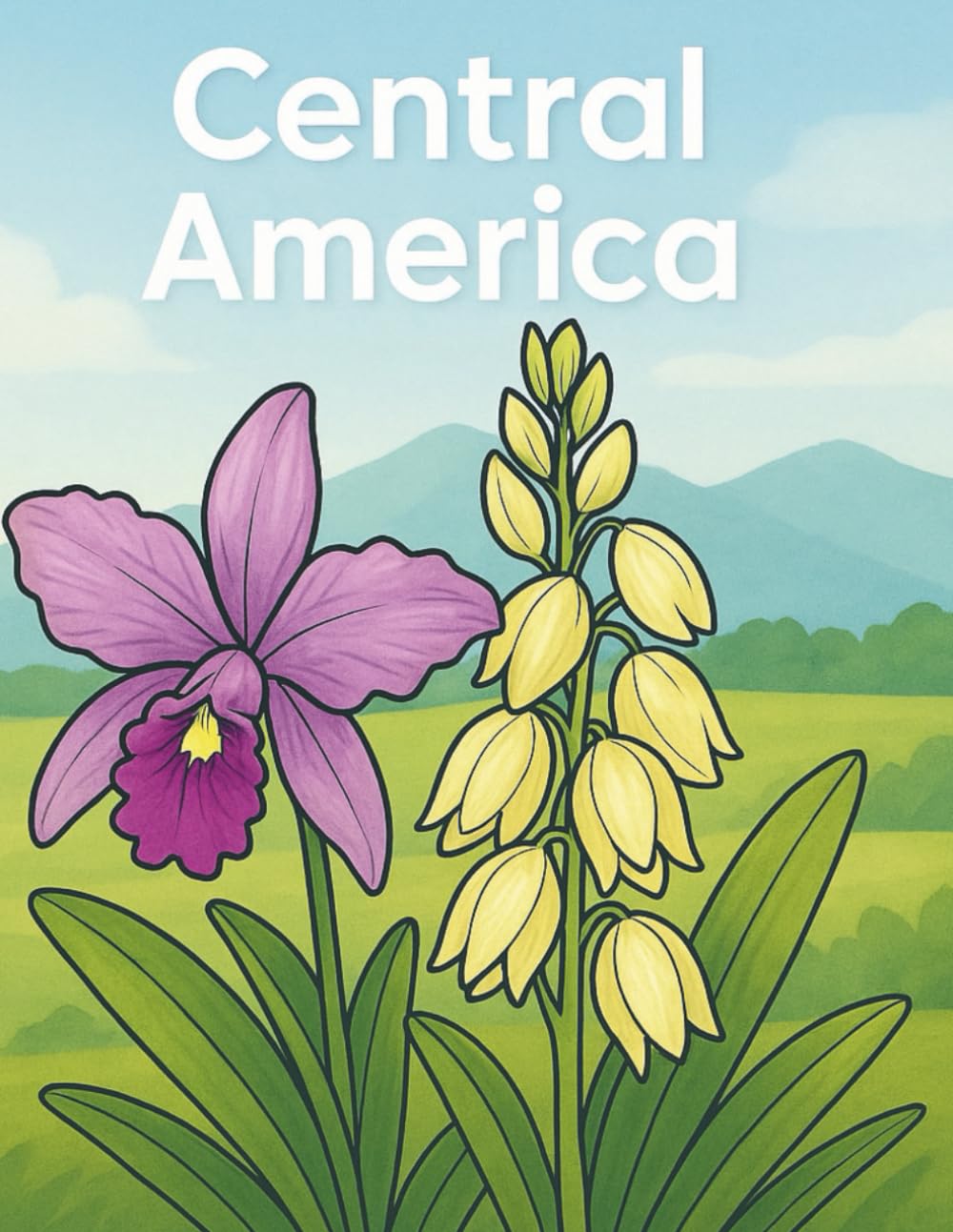 Five Continents Flowers - Central America Vol. 1B: 70 Rare & Native Flowers from Central America - Coloring Edition