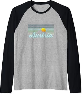 Austria Retro Clothes & Gear - Austrian Souvenir Raglan Baseball Tee
