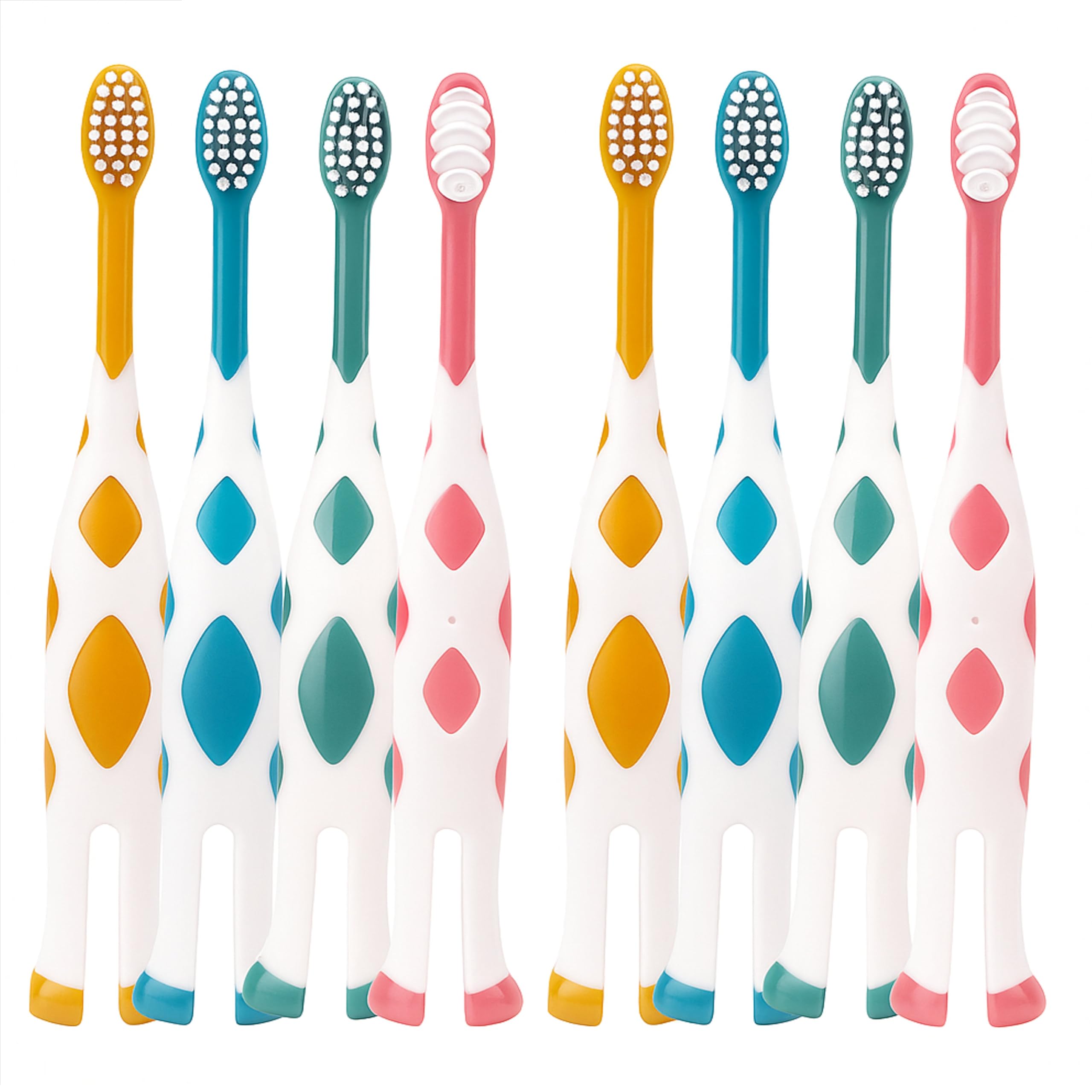 Kid's Toothbrush, Extra Soft Toothbrushes for Sensitive Teeth and Receding Gums, Manual Toothbrush for Kids with Tongue Scrubber, Lovely Little Deer Toothbrush for Kids 2-8 Years (8 Pcs)-image-33