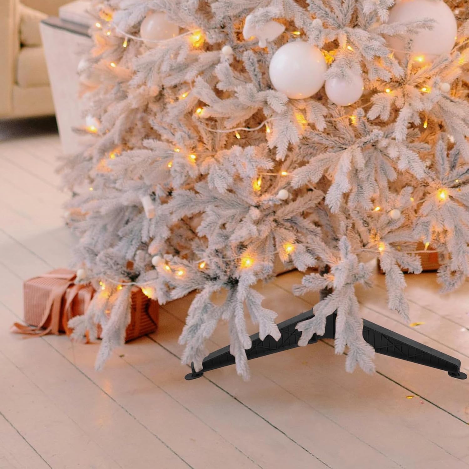 LIOOBO Christmas Tree Replacement Stand: Plastic Christmas Tree Base for Artificial Trees, 0.74 in Hole 12 Leg