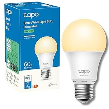 Tapo Smart WiFi Light Bulb E27 8.7w Dimmable Soft Warm White (Pack of 2)