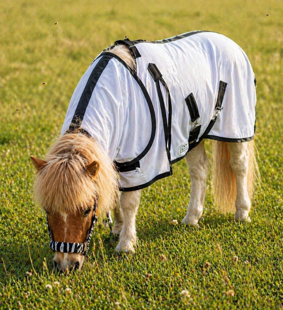 Fliegendecke + Halsteil, abnehmbar Netz fest 65 70 75 80 85 90 95 100 cm Minishetty Falabella Shetty Fohlen Tysons Breeches (90 cm)