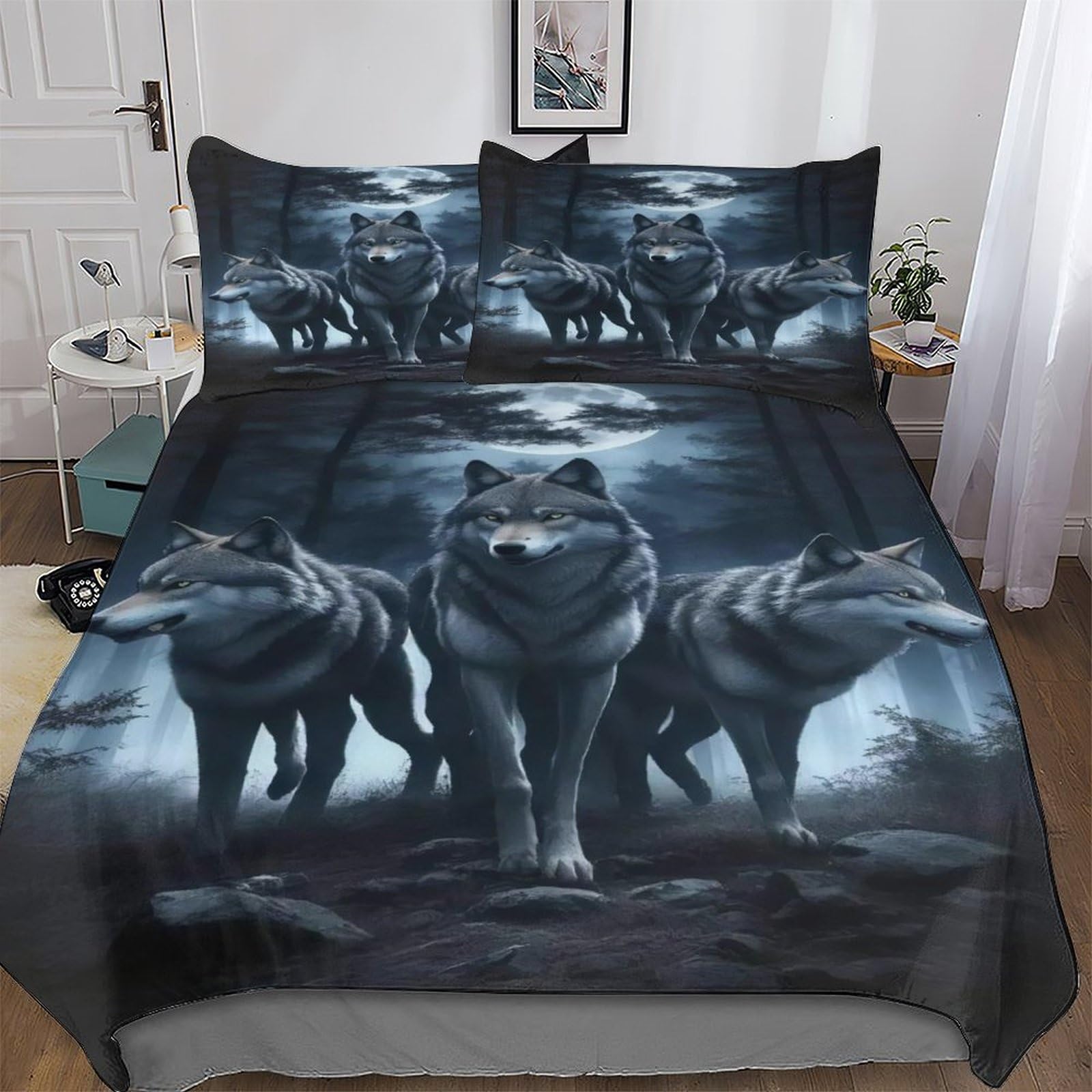 Housse de couette loup ultra douce pour des nuits cocooning en hiver comme en été