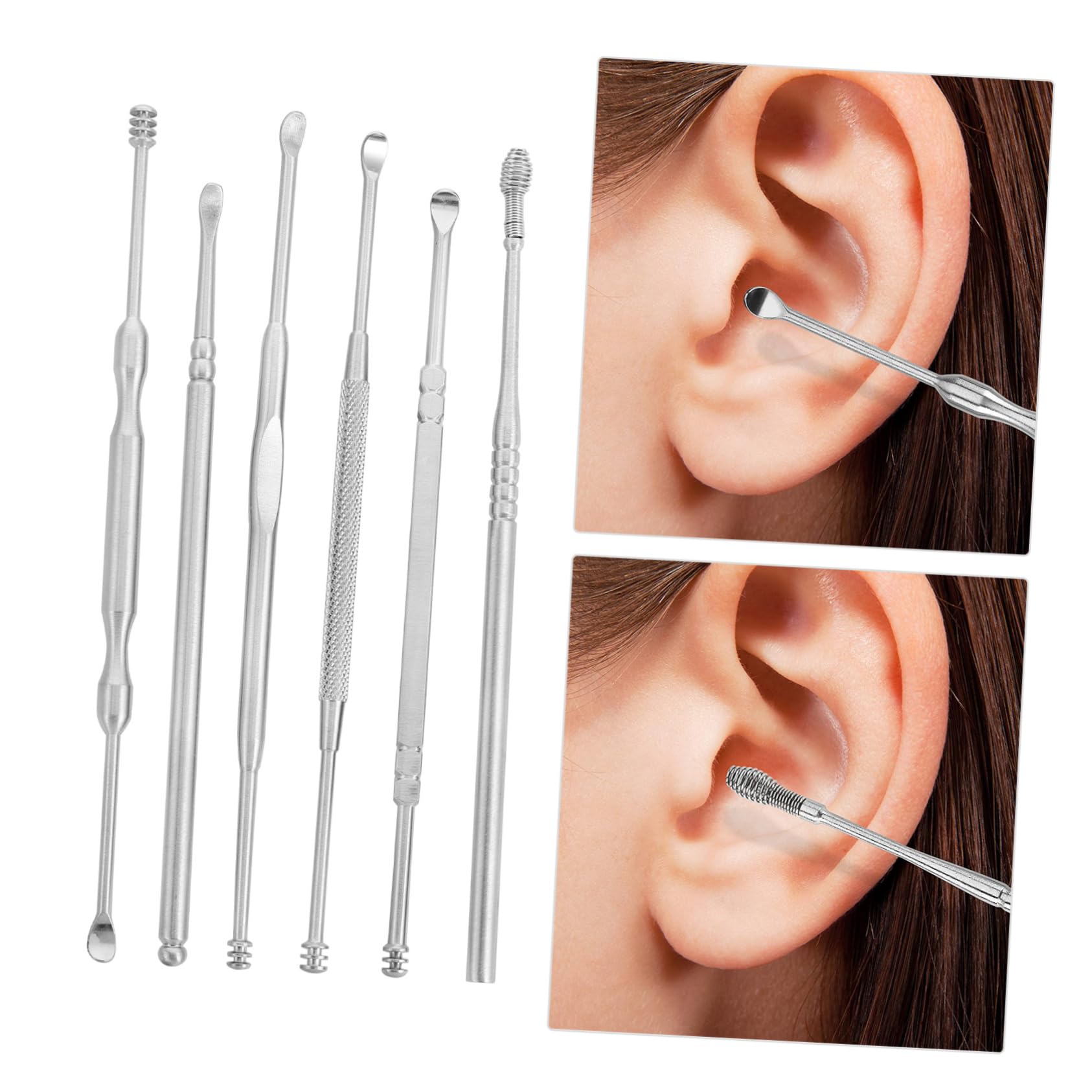PACKOVE 3 Sätze Spiral Ohrzieher Ear Something Ohrenreiniger Ohrenreinigungsset Werkzeug Zur Ohrenschmalzentfernung Aufbewahrung LED Ohren Ohrhaken Extraktionswerkzeug 6 Stück * 3