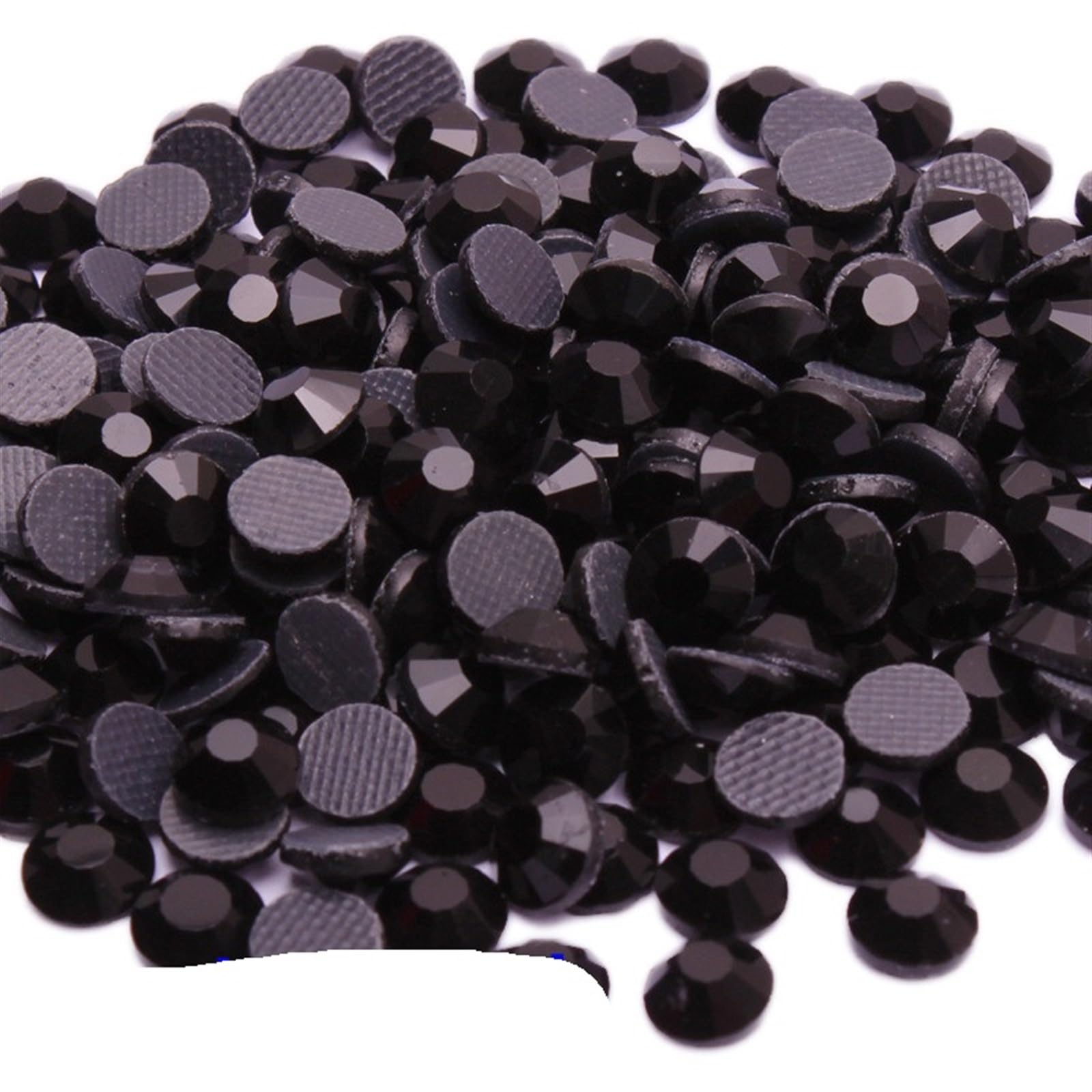 Hotfix Rhinestones Hotfix Rhinestone Crystal with Glue On Flatback Crystal Glass Rhinestone(Color:Jet Black,Size:SS16 1440pcs)