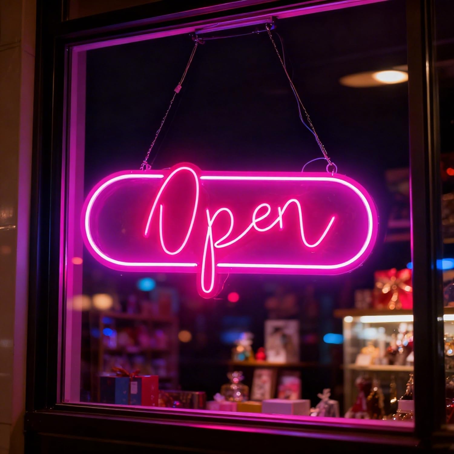 HFHungkeong Open Sign,LED Acrylic Neon Light Sign with Dimmable Switch,LED Business Sign Banner for Store Front Bar Restaurant Hotel Shop Club Wall Window Decor — image 1