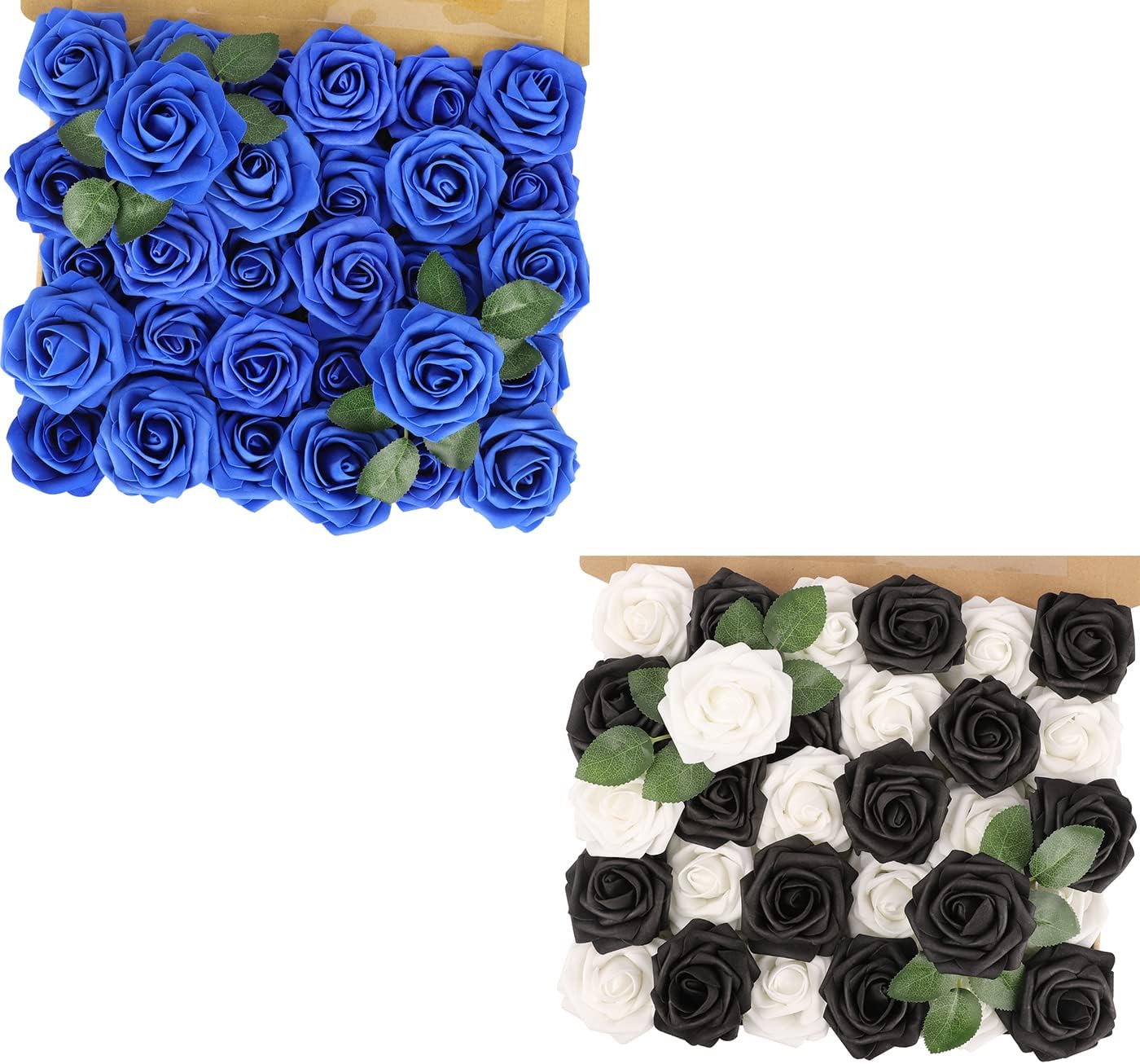 MACTING Artificial Rose Flowers, Real Touch for DIY, Bouquets, Wedding Party, Baby Shower, Home, Christmas Tree Decoration, 60 Pieces