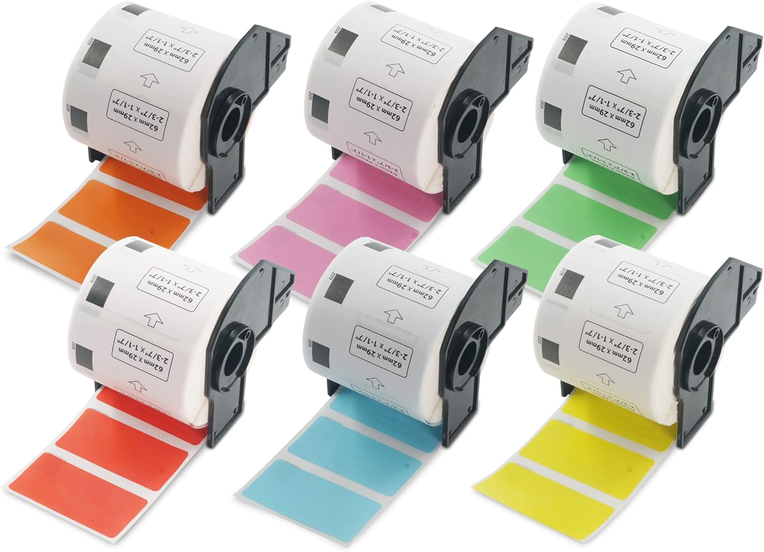 BETCKEY - Small Address/Barcode Labels Replacement for Brother DK-1209 (2.4 in x 1.1 in), Compatible with Brother QL Label Printers [6 Rolls/4800 Labels, Mixed]