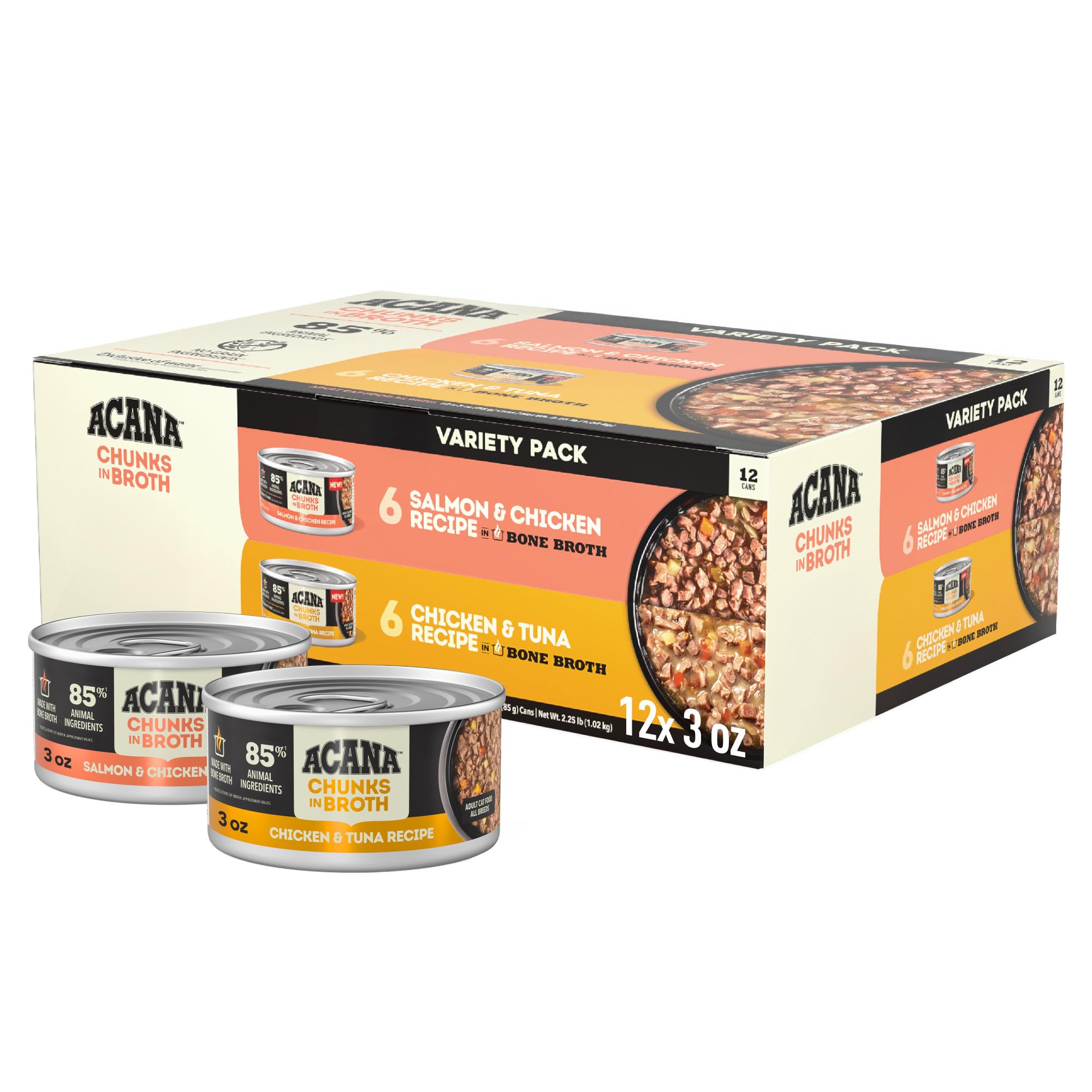 ACANA Chunks Wet Cat Food Variety Pack Salmon & Chicken