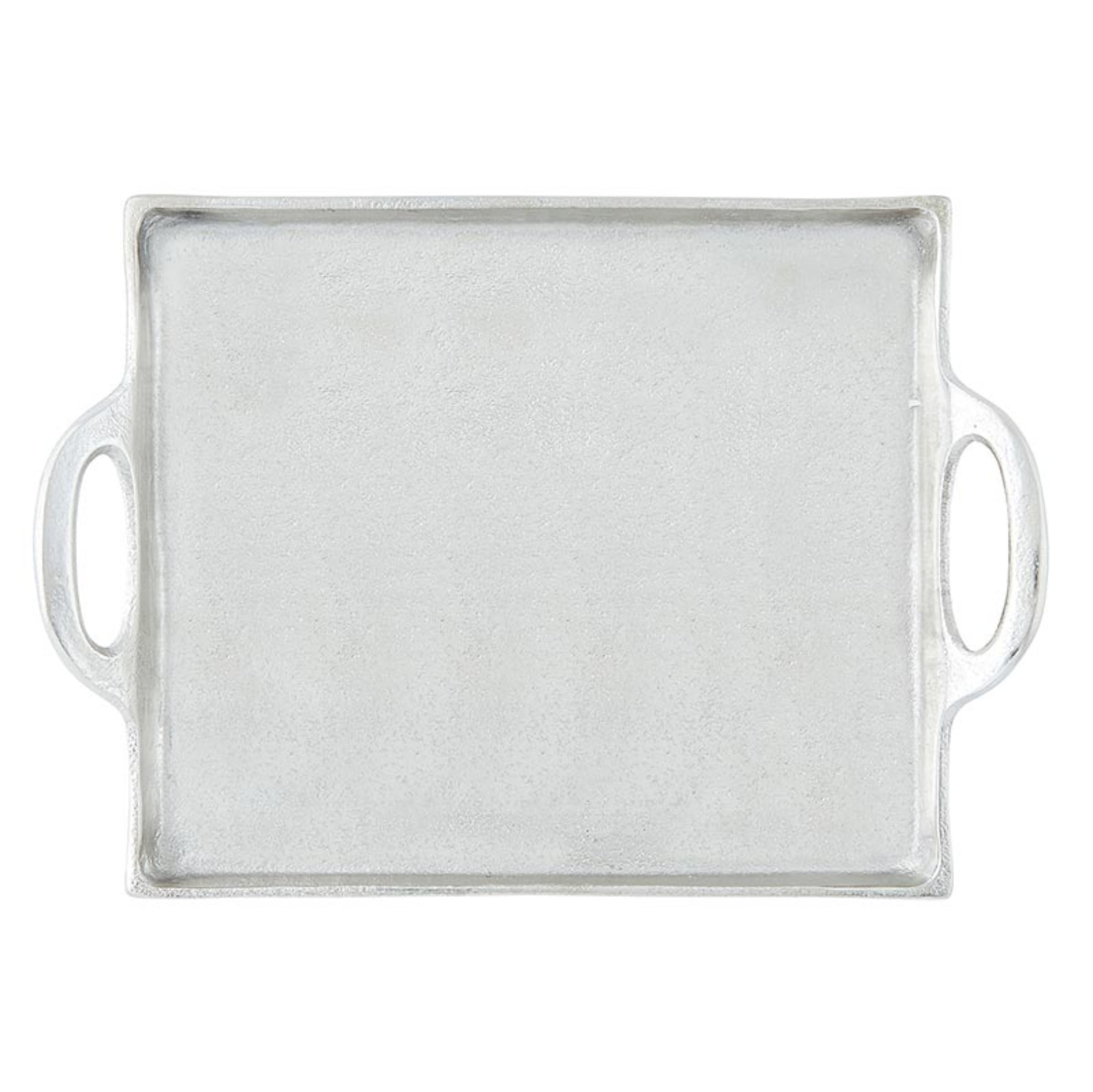 Santa Barbara Design Studio N6516 Taca do serwowania z uchwytami, prostokątna aluminiowa półmiska, srebrna