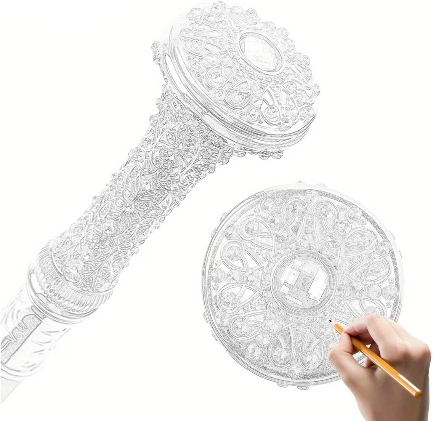 Silver Yellow Artificial Diamonds Walking Cane, Fashion Decorative Stick, Gentleman Elegant Cosplay Cane Crosier Men Womens 91cm