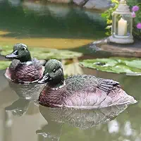 Pato Mallard Baby Float Decorações Acessórios para Lagos para Jardim Externo Decoração de Piscina Ornamento Flutuante Pacote com 2 Ideias de Presentes de Jardim Externo para Avó Mãe