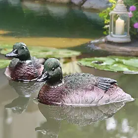 Pato Mallard Baby Float Decorações Acessórios para Lagos para Jardim Externo Decoração de Piscina Ornamento Flutuante Pacote com 2 Ideias de Presentes de Jardim Externo para Avó Mãe