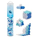 PLUS PLUS 240 Piece Interlocking Building Blocks for Kids, Open Ended Connecting Toys, Stem Bin Classroom Mini Manipulatives - Glitter Frost Mix Play Tube