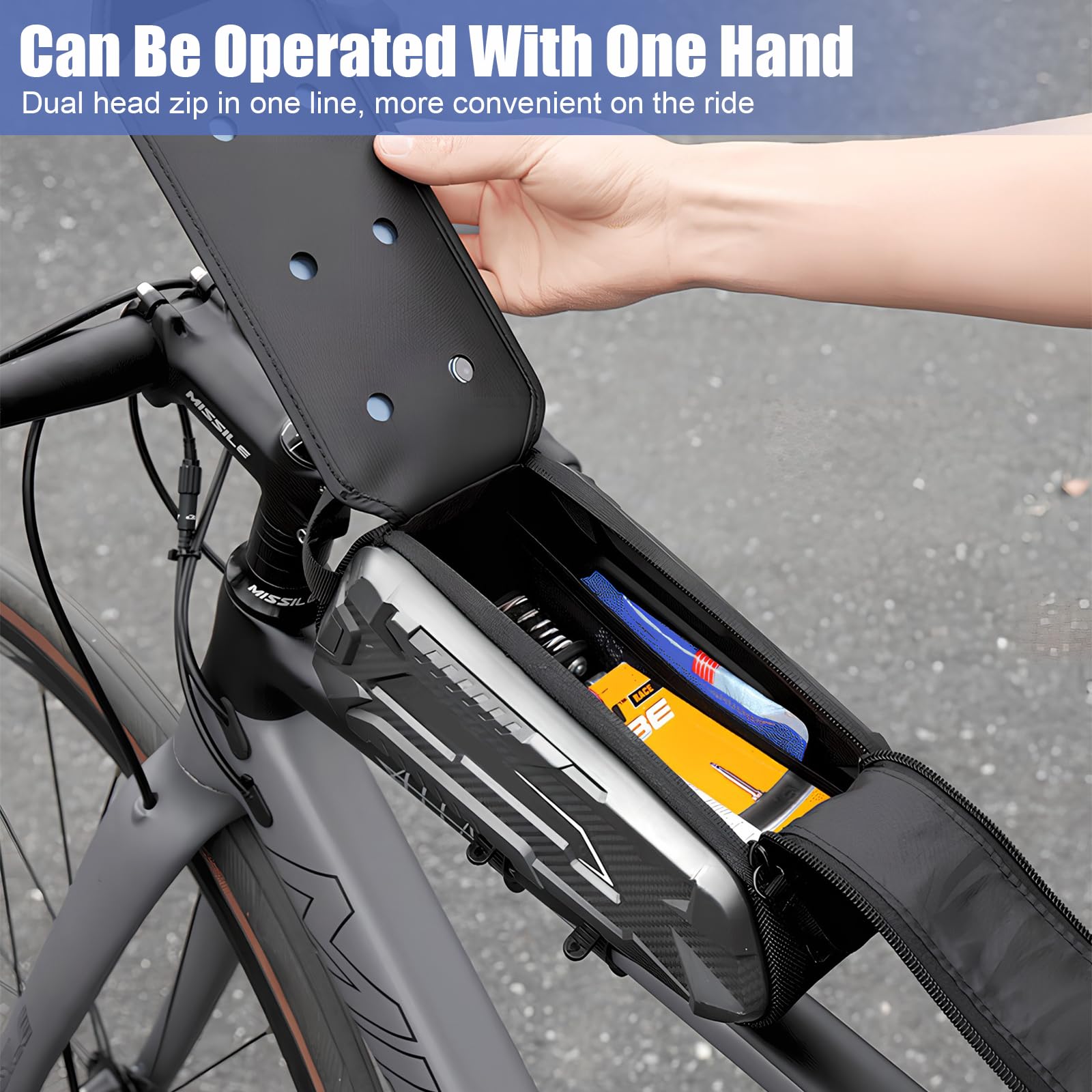 Dokeno Fahrradtasche Rahmen, Fahrrad Rahmentasche Wasserdicht, Fahrrad Lenkertasche, Handy Oberrohrtasche mit TPU Sensitivem Touchscreen, Bike Geeignet für Handys unter 7 Zoll Sport & Freizeit
