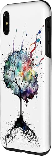Vista 26 de iPhone 13 Pro Max Watercolor Brain Art, funda de neuronas